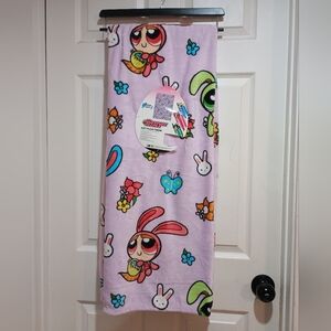 New Cartoon Network Powerpuff Girls Easter Lavender Throw Blanket Size 50x70